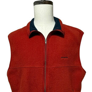 Vintage Patagonia Synchilla Vest Mens XL Red Fleece Full Zip Hiking Outdoors